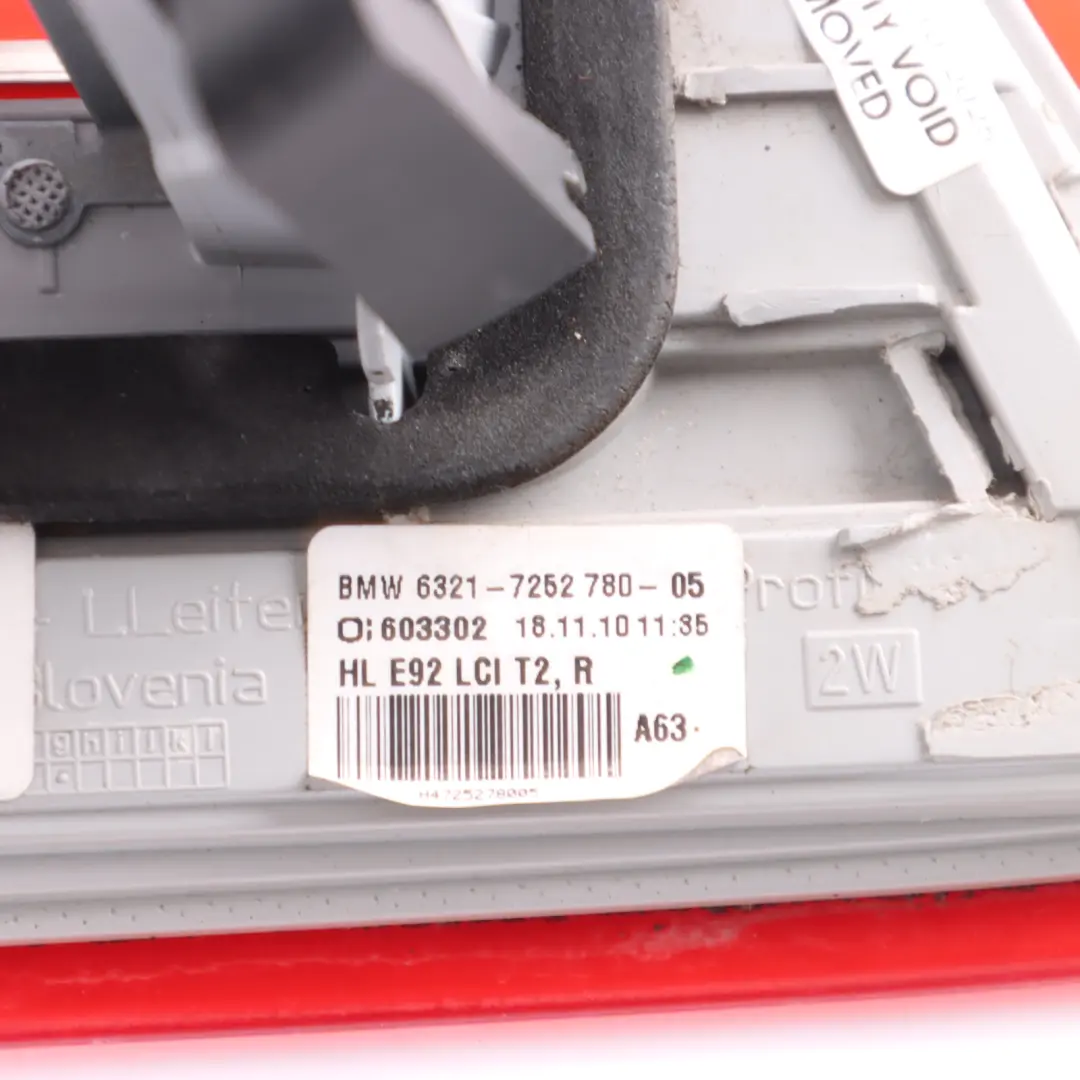 Lampa Klapy Bagażnika Prawy Tył do BMW E92 LCI o numerze 7252780 BMW E92 LCI Lampa Klapy Bagażnika Prawy Tył - SKU 7252780-1 - Numer Części 7252780