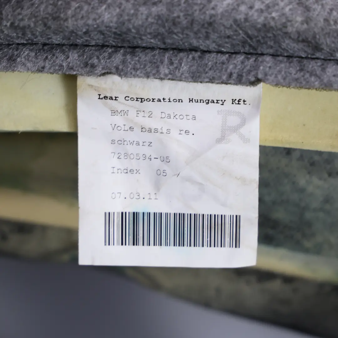 Podgrzewane Oparcie Fotela Skóra Prawy Przód do BMW F06 F12 o numerze 7280594 BMW F06 F12 Podgrzewane Oparcie Fotela Skóra Prawy Przód - SKU 7280594-1 - Numer Części 7280594