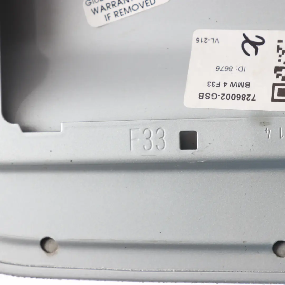 Filler Fill-in Flap Cover Cap Glacier Silber - A83 to BMW F33 F33 LCI Fuel with Part number 7286002 BMW F33 F33 LCI Fuel Filler Fill-in Flap Cover Cap Glacier Silber - A83 - SKU 7286002-GSB - Part number 7286002