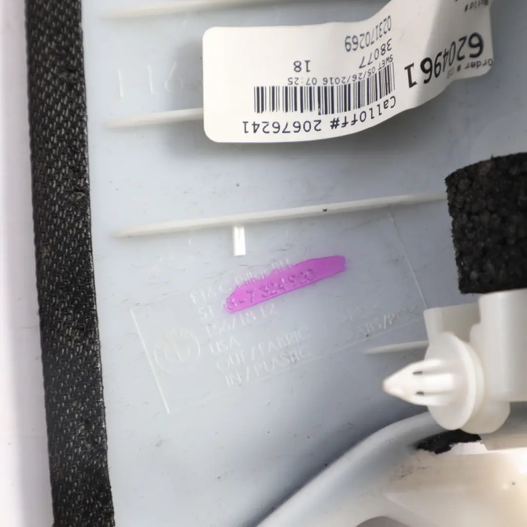 C-Pillar Panel Rear Column Trim Cover Right O/S Black 7324920 to BMW X6 F16 F86 with Part number 8061366 BMW X6 F16 F86 C-Pillar Panel Rear Column Trim Cover Right O/S Black 7324920 - SKU 8061366 - Part number 8061366