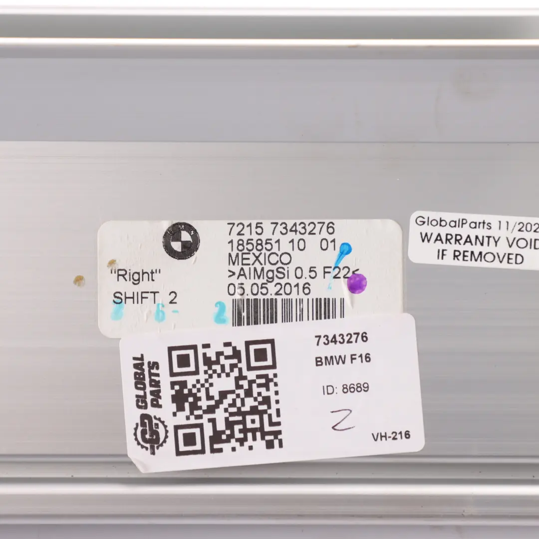 BMW X6 F16 Lashing Rail Luggage Compartment Right O/S Cargo Tie Down - SKU 7343276 - Part number 7343276