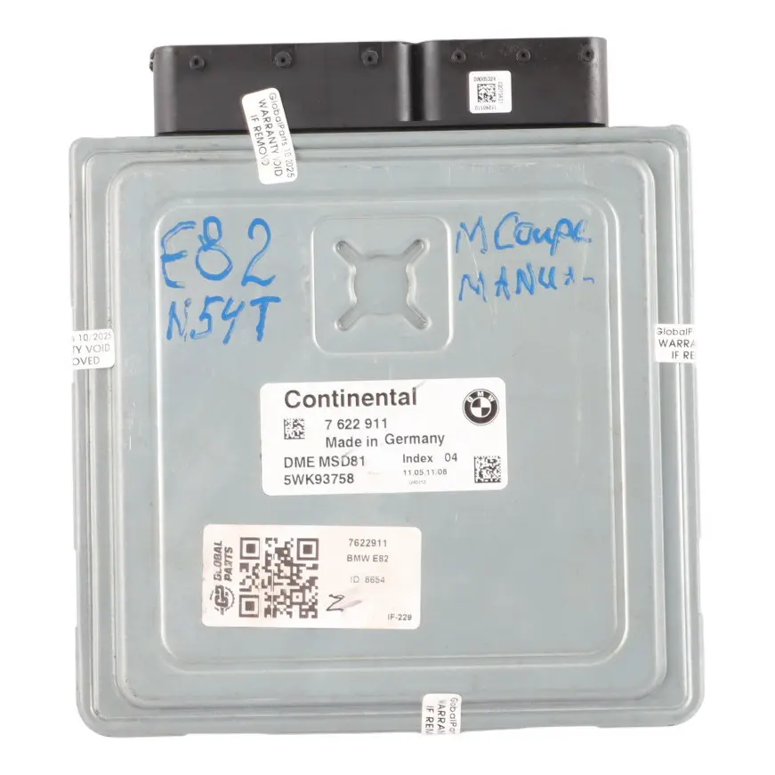 BMW E82 M Coupe N54T 340HP Petrol Engine Control Module Unit ECU Manual - SKU 7622911 - Part number 7616431