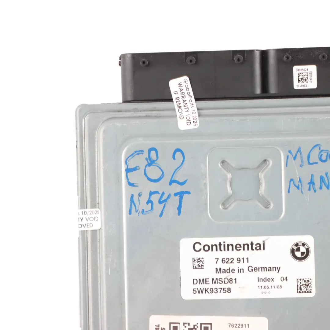 N54T 340HP Petrol Engine Control Module Unit ECU Manual to BMW E82 M Coupe with Part number 7616431 BMW E82 M Coupe N54T 340HP Petrol Engine Control Module Unit ECU Manual - SKU 7622911 - Part number 7616431