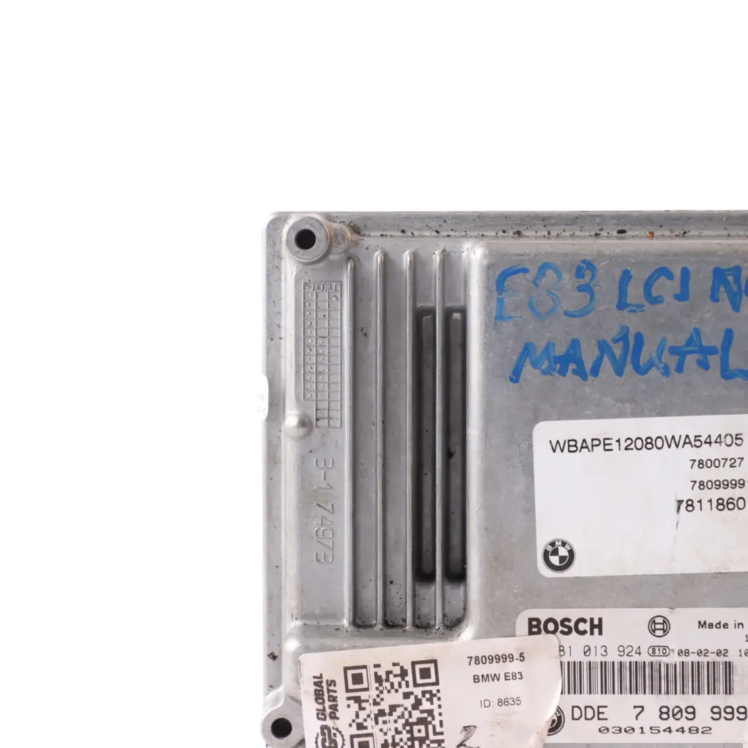 BMW X3 E83 LCI 2.0sd N47 177HP Engine Control Module Unit ECU DDE Manual - SKU 7809999-5 - Part number 7809999