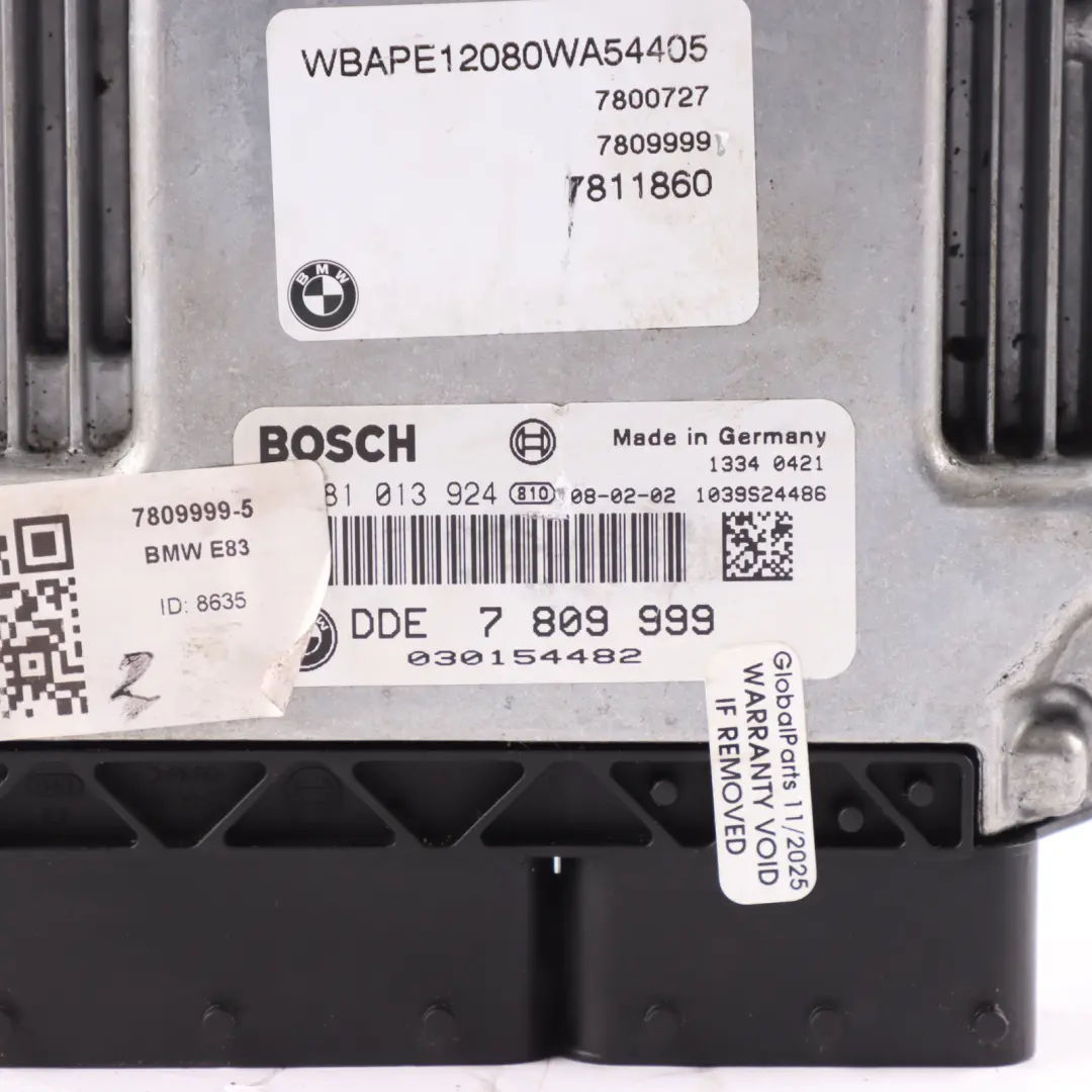 2.0sd N47 177HP Engine Control Module Unit ECU DDE Manual to BMW X3 E83 LCI with Part number 7809999 BMW X3 E83 LCI 2.0sd N47 177HP Engine Control Module Unit ECU DDE Manual - SKU 7809999-5 - Part number 7809999