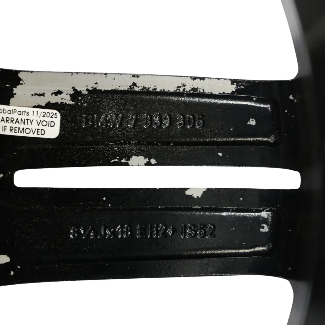 Llanta de aleación trasera BMW E81 E87 Negra 18" 8,5J M doble radio 208 - SKU 7839305-4 - Número de pieza 7839305