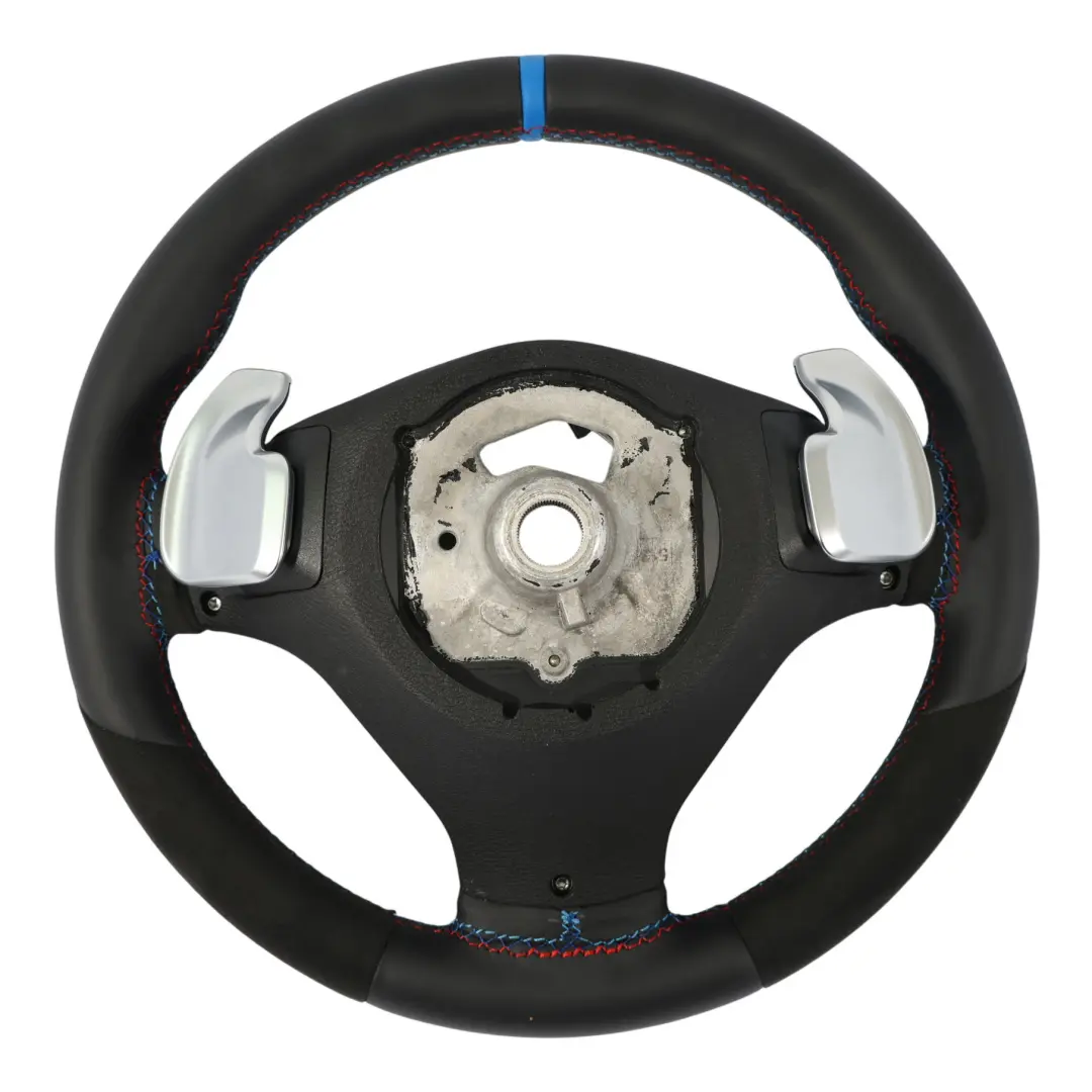 NUEVO M Sport Negro Cuero / Alcantara Volante M-tricolored para BMW X5 E70 LCI X6 E71 con número de pieza 7846670 BMW X5 E70 LCI X6 E71 NUEVO M Sport Negro Cuero / Alcantara Volante M-tricolored - SKU 7846670-1 - Número de pieza 7846670