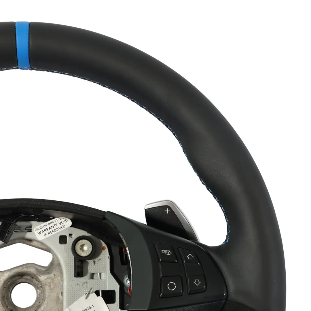 Leather / Alcantara Steering Wheel M-tricolored to BMW X5 E70 LCI NEW M Sport Black with Part number 7846670 BMW X5 E70 LCI NEW M Sport Black Leather / Alcantara Steering Wheel M-tricolored - SKU 7846670-1 - Part number 7846670