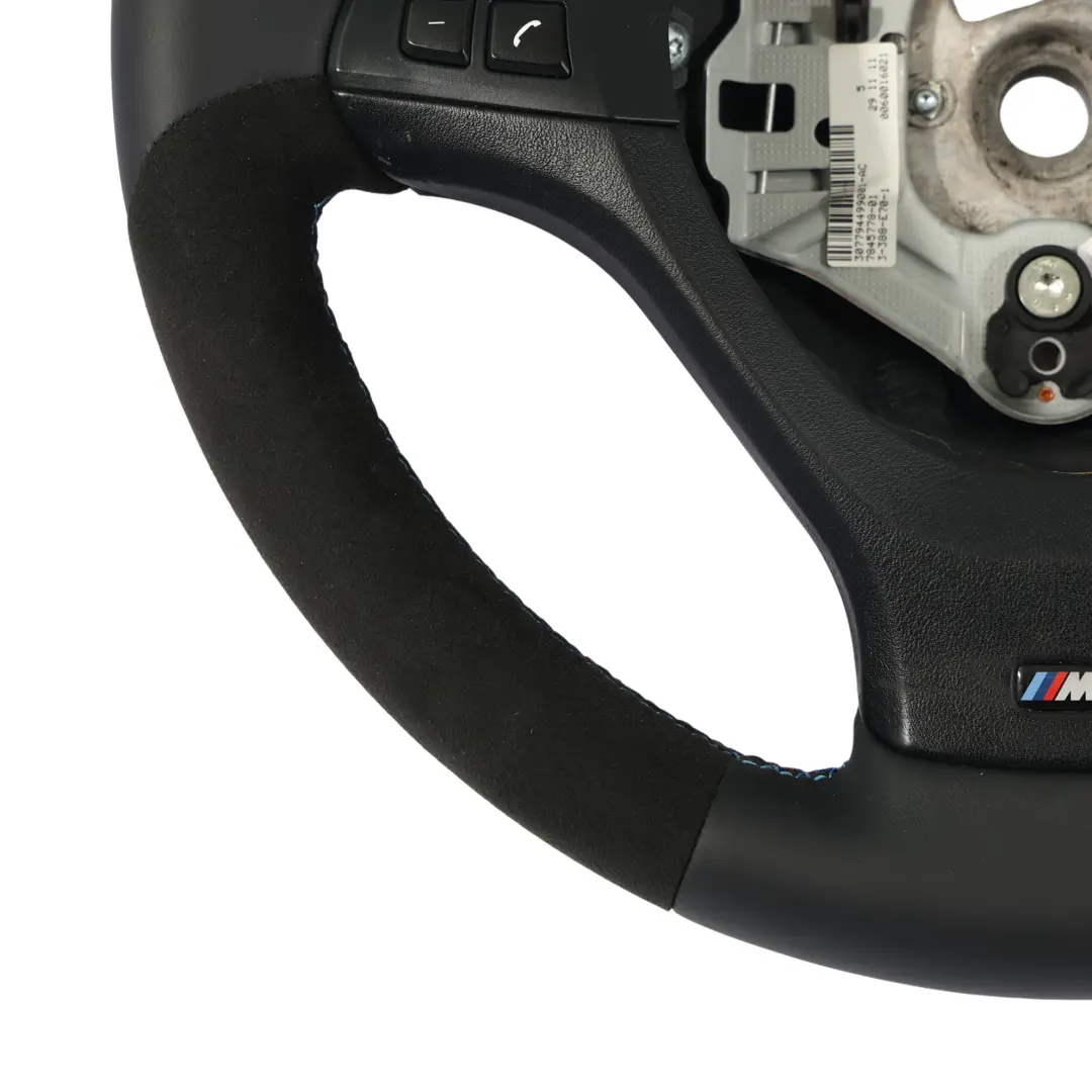 NUEVO M Sport Negro Cuero / Alcantara Volante M-tricolored para BMW X5 E70 LCI X6 E71 con número de pieza 7846670 BMW X5 E70 LCI X6 E71 NUEVO M Sport Negro Cuero / Alcantara Volante M-tricolored - SKU 7846670-1 - Número de pieza 7846670