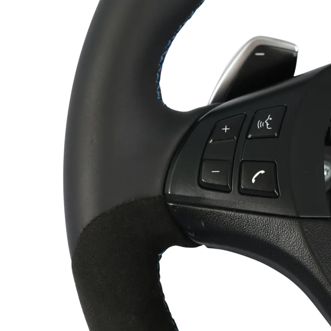 NUEVO M Sport Negro Cuero / Alcantara Volante M-tricolored para BMW X5 E70 LCI X6 E71 con número de pieza 7846670 BMW X5 E70 LCI X6 E71 NUEVO M Sport Negro Cuero / Alcantara Volante M-tricolored - SKU 7846670-1 - Número de pieza 7846670
