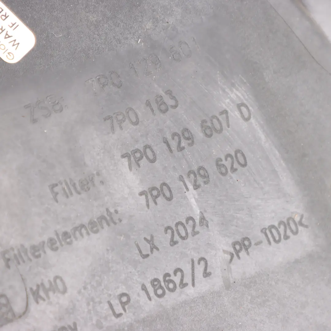 Volkswagen VW Touareg 7P Air Filter Housing Box Diesel 3.0 TDI - SKU 7P0129607E - Part number 7P0129607E