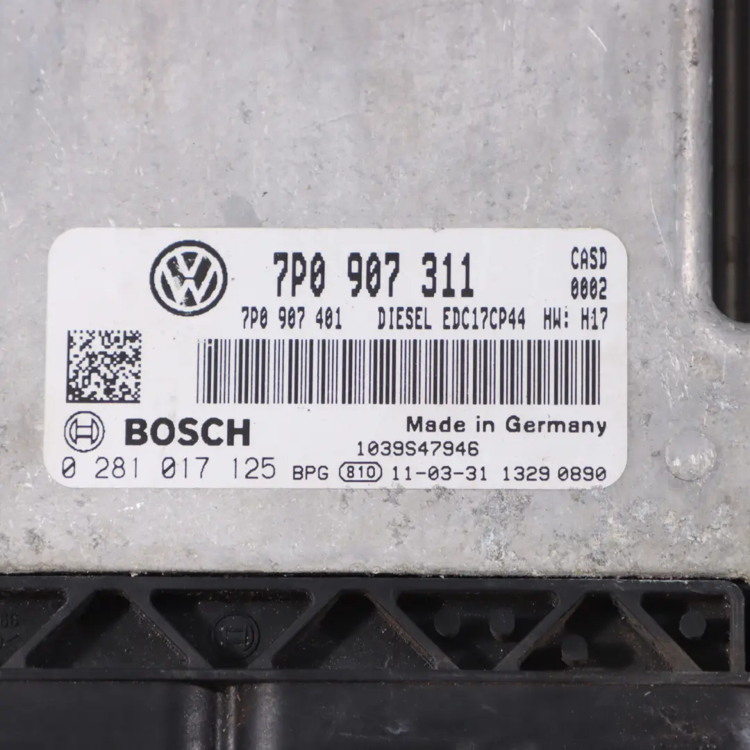 7P 3.0TDI CASD 204CH Calculateur Moteur ECU Automat pour Volkswagen Touareg à propos du numéro de pièce 7P0907311 Volkswagen Touareg 7P 3.0TDI CASD 204CH Calculateur Moteur ECU Automat - SKU 7P0907311-1 - Numéro de pièce 7P0907311