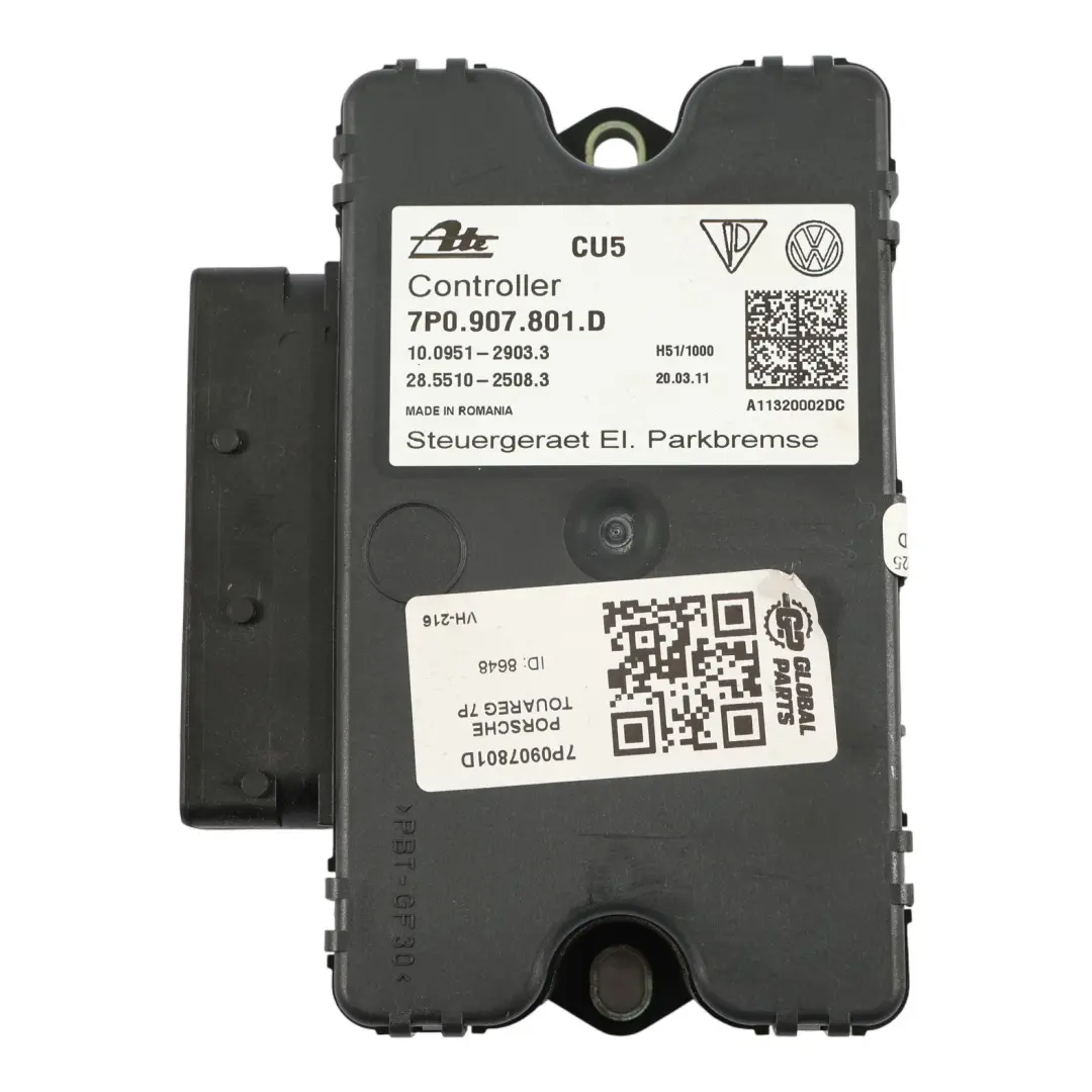VW Touareg 7P Moduł Sterownik Hamulca Ręcznego - SKU 7P0907801D - Numer Części 7P0907801D