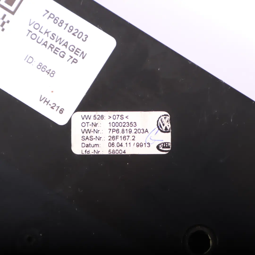 7P Panneau De Ventilation De La Console Centrale Arrière pour VW Touareg à propos du numéro de pièce 7P6819203 VW Touareg 7P Panneau De Ventilation De La Console Centrale Arrière - SKU 7P6819203 - Numéro de pièce 7P6819203