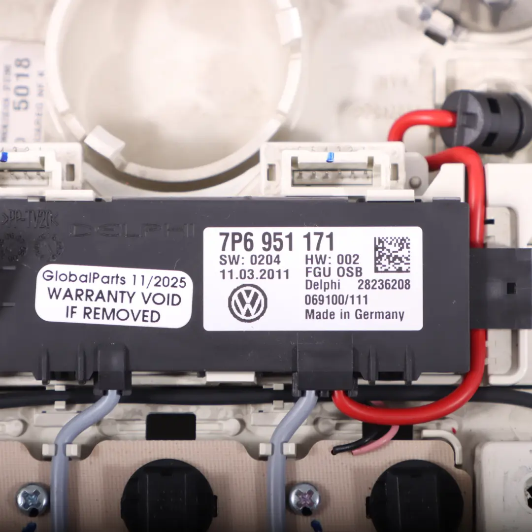 VW Touareg 7P Luz Techo Luz Lectura Delantera Interruptor Interior - SKU 7P6947134A - Número de pieza 7P6947134A