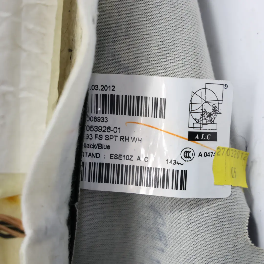 BMW E93 LCI M Respaldo Asiento Delantero Calefactable Cuero Negro Azul Derecho - SKU 8053926 - Número de pieza 8053926