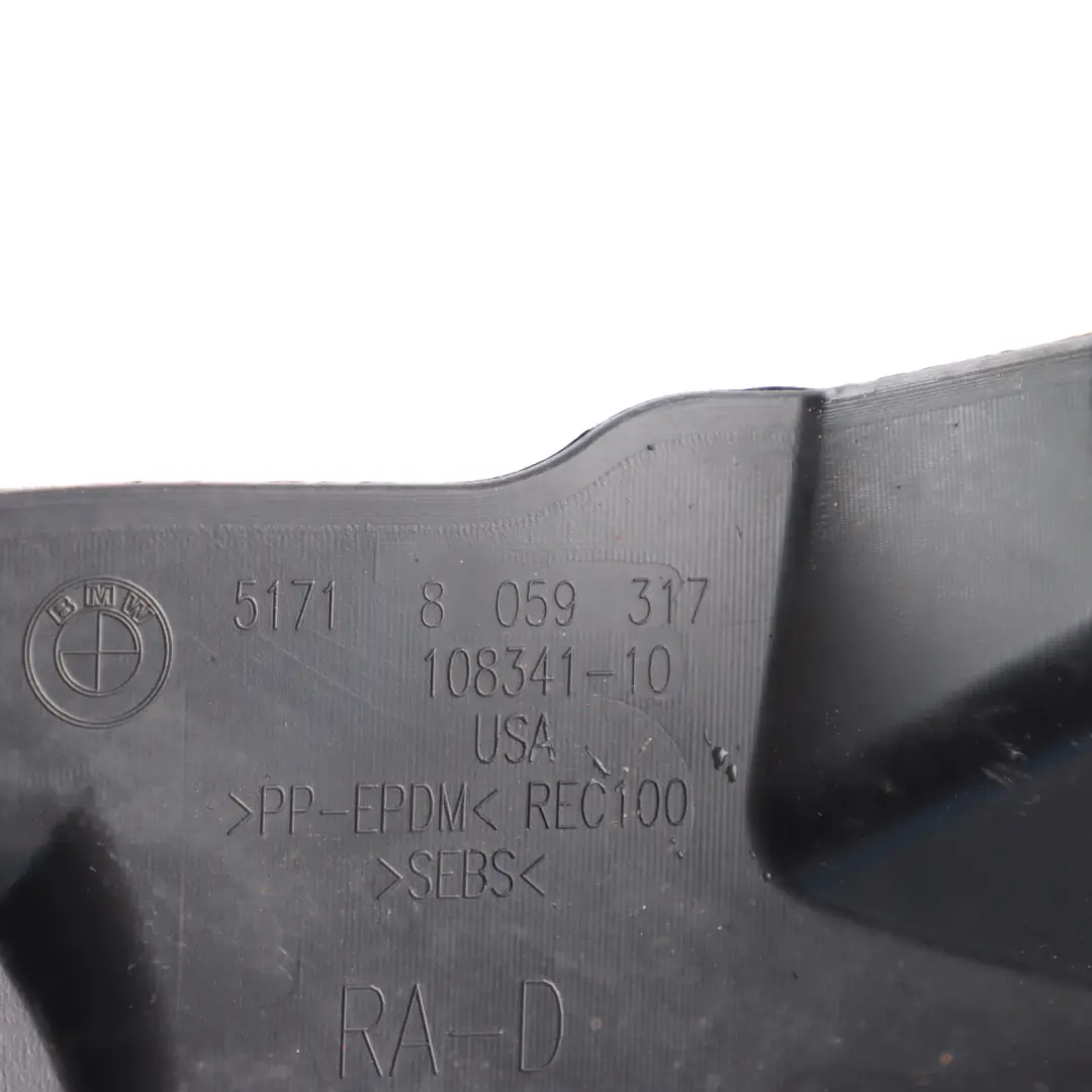 Front Wheel Arch Bottom Part Housing Cover Panel Left N/S to BMW X6 F16 with Part number 8059317 BMW X6 F16 Front Wheel Arch Bottom Part Housing Cover Panel Left N/S - SKU 8059317 - Part number 8059317