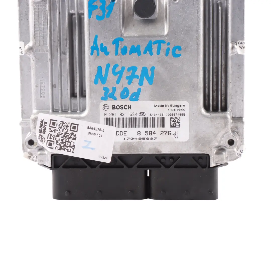 N47N 163HP Engine Control ECU DDE Automatic to BMW F30 F31 320d ed Diesel with Part number 8584276 BMW F30 F31 320d ed Diesel N47N 163HP Engine Control ECU DDE Automatic - SKU 8584276-3 - Part number 8584276