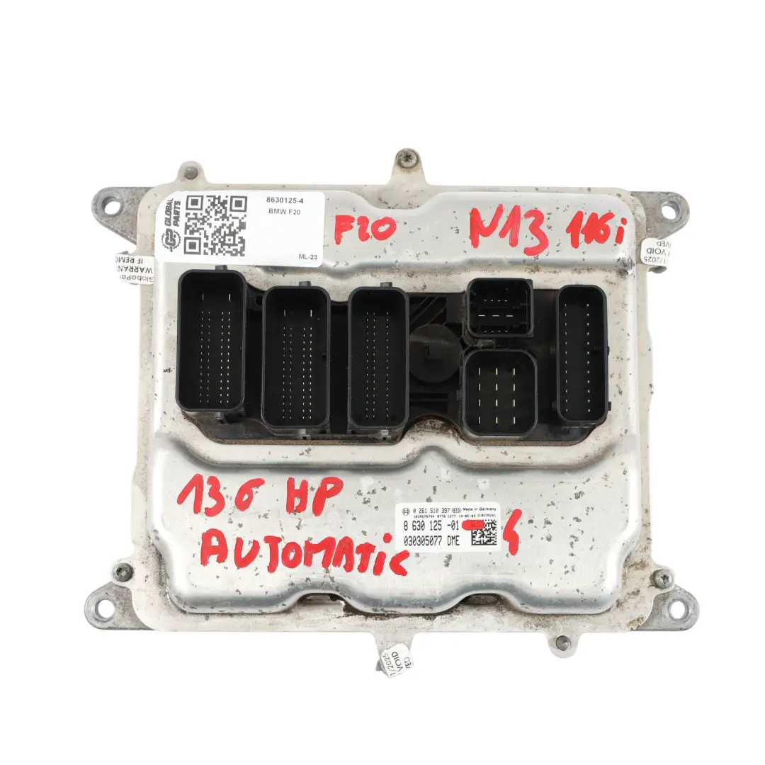136CH Kit Calculateur Moteur DME 8630125 Automat pour BMW F20 F21 F30 116i 316i N13 à propos du numéro de pièce 8638198 BMW F20 F21 F30 116i 316i N13 136CH Kit Calculateur Moteur DME 8630125 Automat - SKU 8630125-4 - Numéro de pièce 8638198