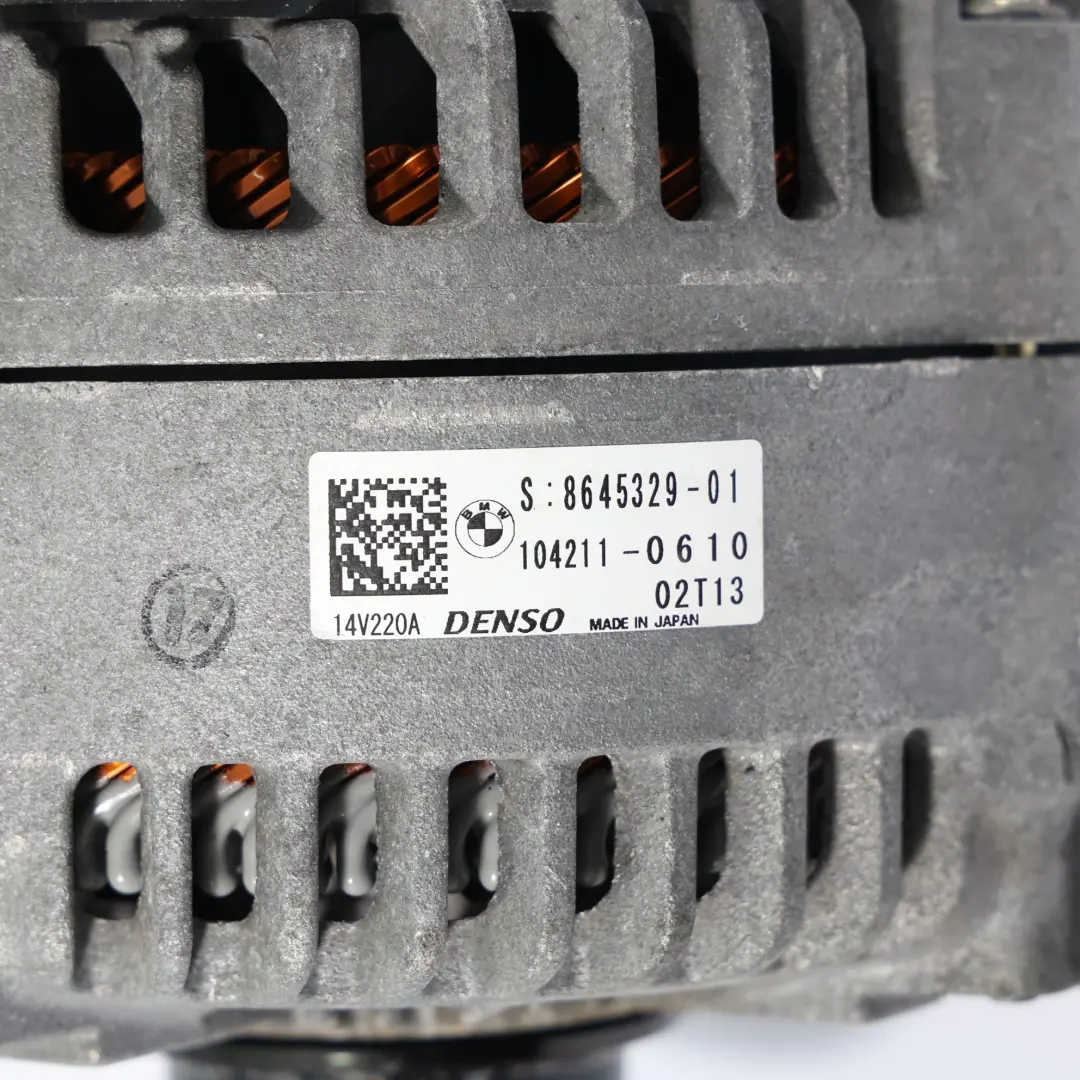 BMW F20 F21 F30 F31 LCI Alternateur Denso 14V 220A B38 B48 - SKU 8645329-1 - Numéro de pièce 8645329