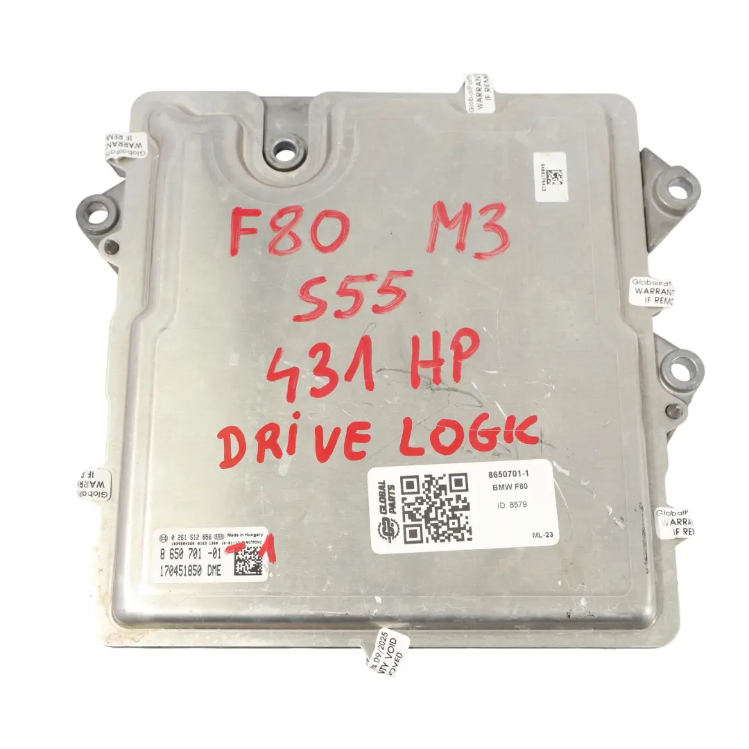 BMW F80 M3 F82 F83 M4 S55 431HP Motor Módulo ECU DME Kit Automático - SKU 8650701-1 - Número de pieza 8650701