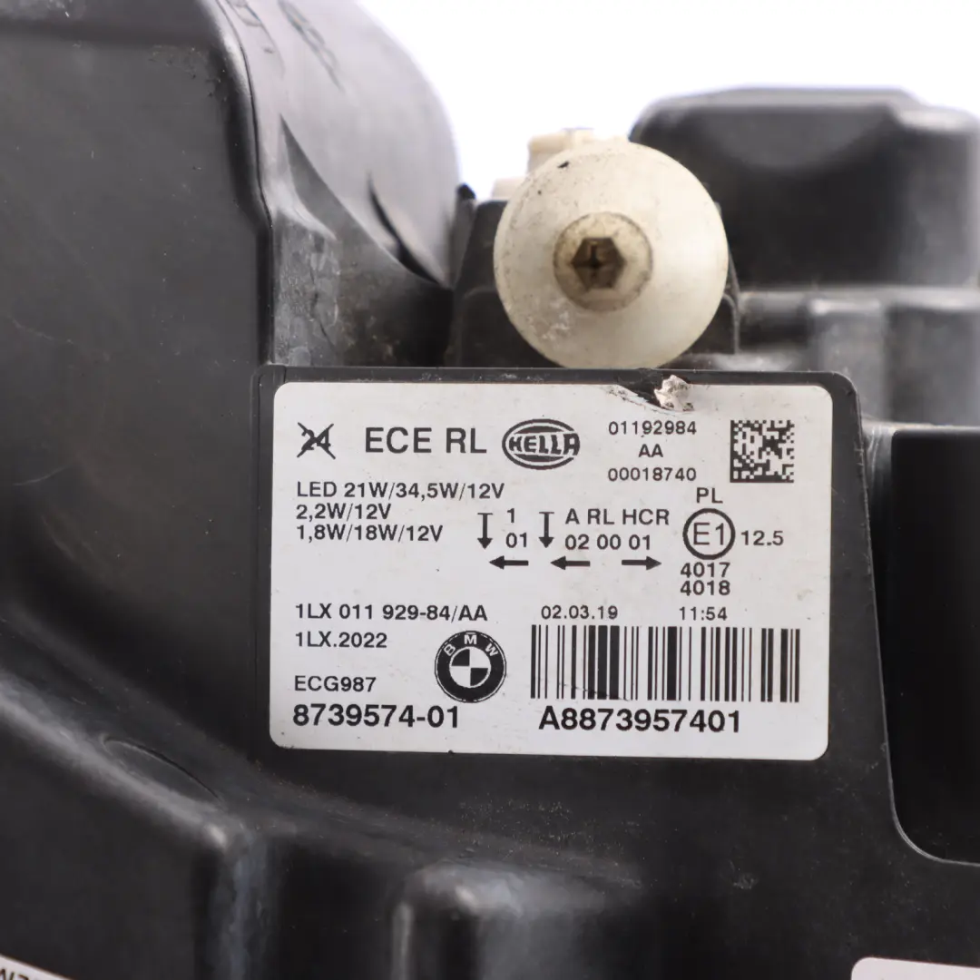 Headlight LED Technology Black Line Lamp Right O/S Side to BMW F20 F21 LCI with Part number 8739574 BMW F20 F21 LCI Headlight LED Technology Black Line Lamp Right O/S Side - SKU RHD-8492458 - Part number 8739574