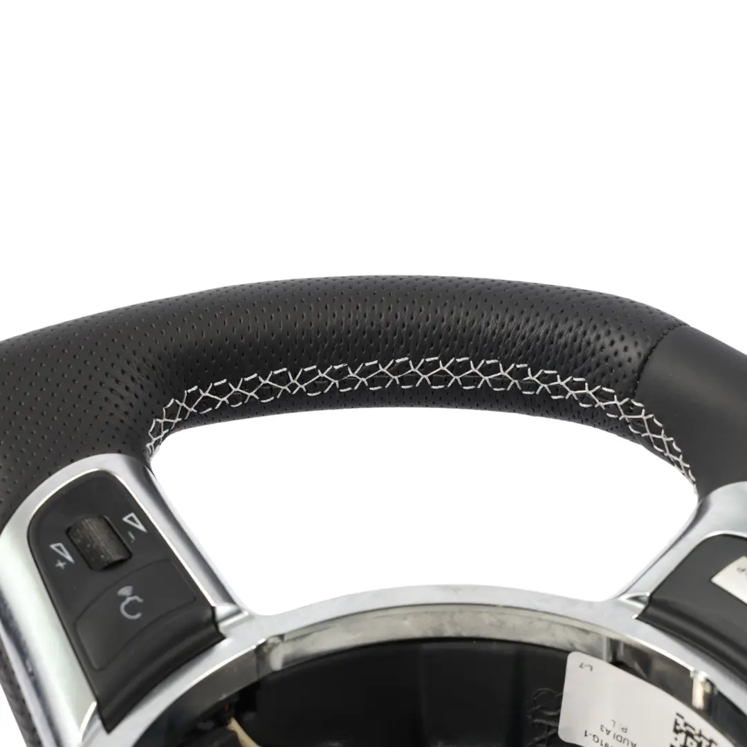 NUEVO Cuero Negro Fondo Plano Rosca Blanca para Volante Audi A3 8P con número de pieza 8J0419091G Volante Audi A3 8P NUEVO Cuero Negro Fondo Plano Rosca Blanca - SKU 8J0419091G-1 - Número de pieza 8J0419091G