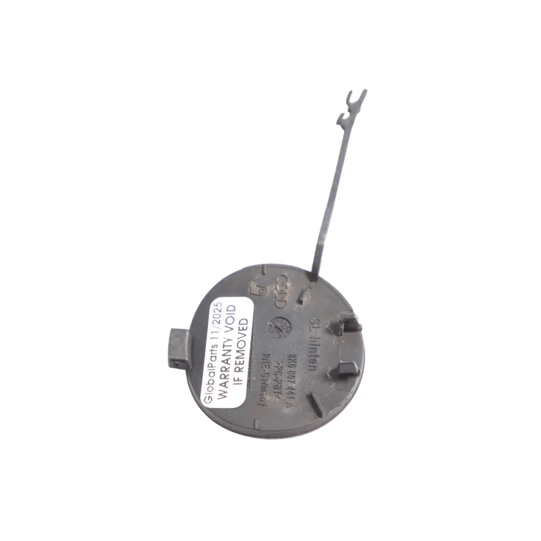 Audi A4 B8 Rear Bumper Tow Eye Hook Cover Phantom Black - Z9Y - SKU 8K0807441A-PHB - Part number 8K0807441A