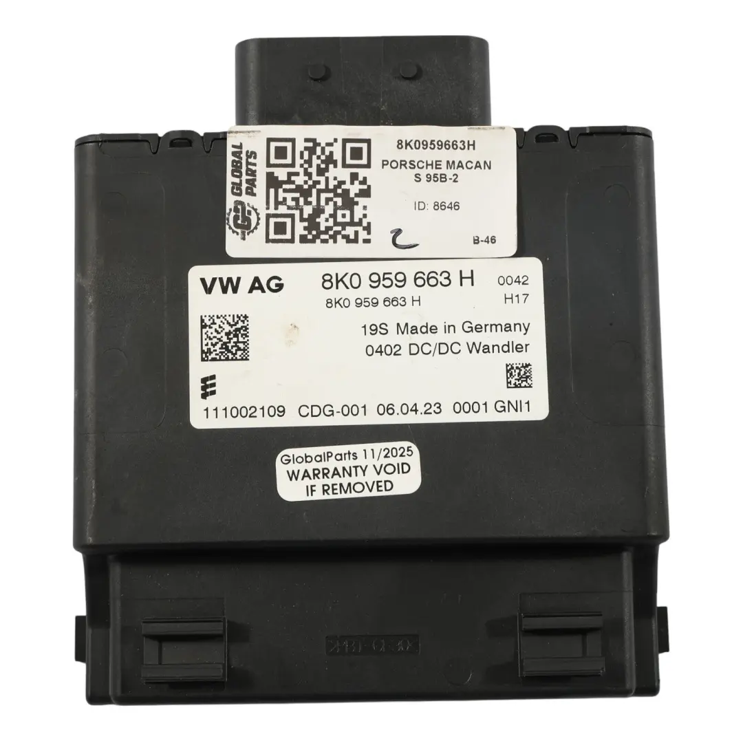 Porsche Macan 95B Moduł Przetwornica Napięcia Start Stop - SKU 8K0959663H - Numer Części 8K0959663H
