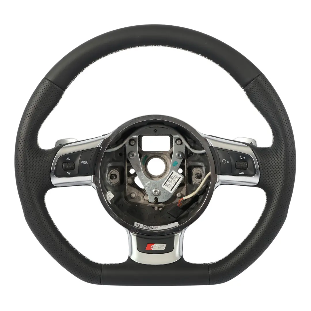 Kierownica NOWA Czarna Skóra Ścięta Łopatki do Audi A3 S3 8P o numerze 8P0419091EJ Audi A3 S3 8P Kierownica NOWA Czarna Skóra Ścięta Łopatki - SKU 8P0419091EJ-1 - Numer Części 8P0419091EJ