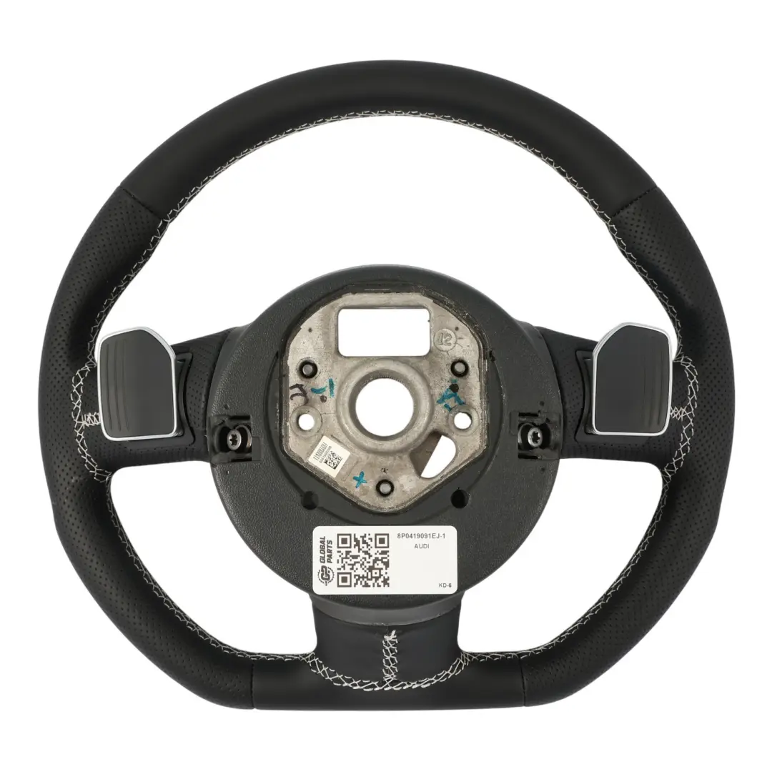 Steering Wheel NEW Black Leather Flat Bottom to Audi A3 S3 8P with Part number 8P0419091EJ Audi A3 S3 8P Steering Wheel NEW Black Leather Flat Bottom - SKU 8P0419091EJ-1 - Part number 8P0419091EJ