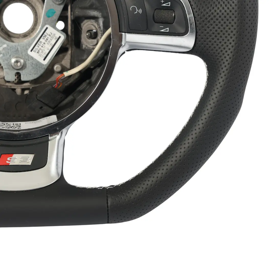 Audi A3 S3 8P Steering Wheel NEW Black Leather Flat Bottom - SKU 8P0419091EJ-1 - Part number 8P0419091EJ