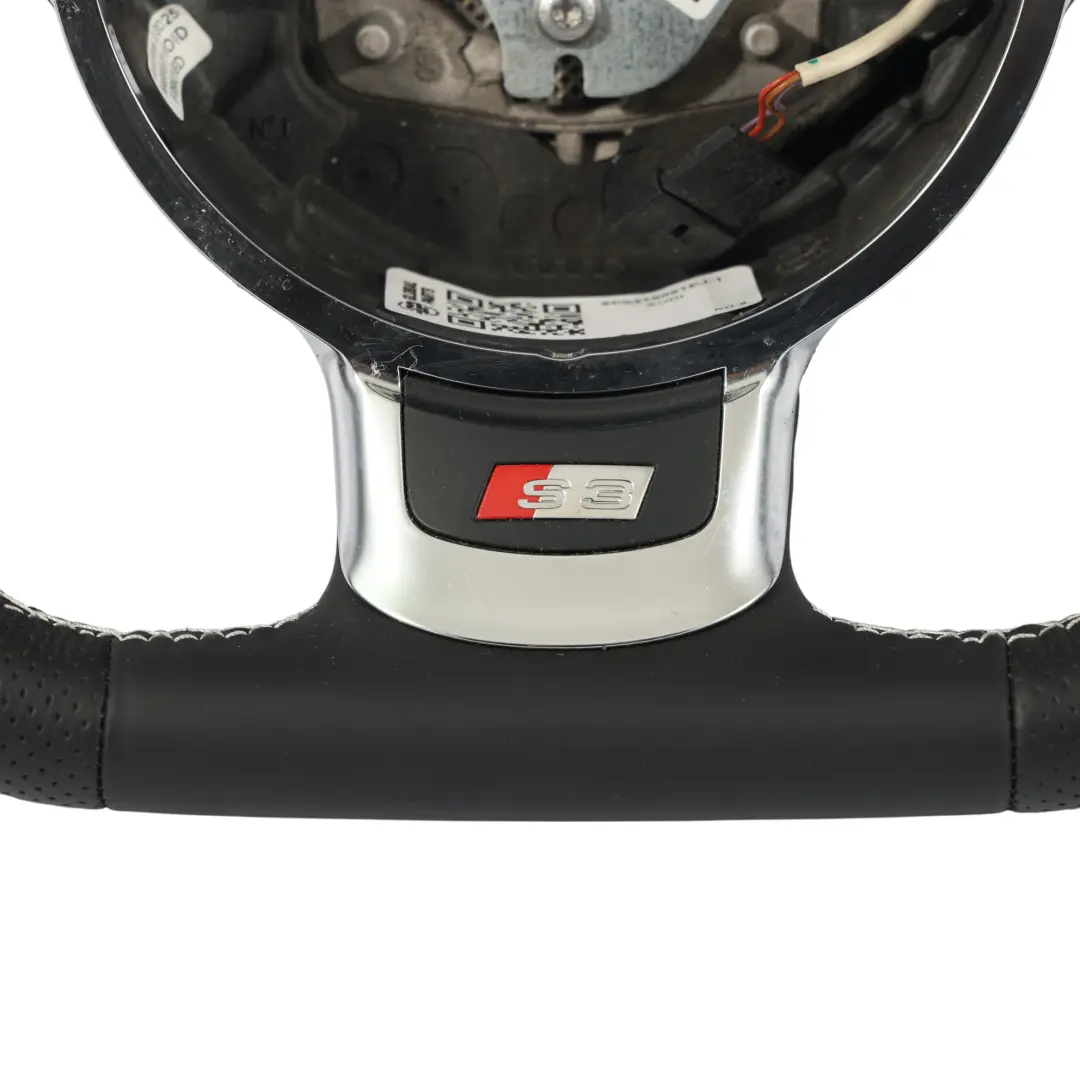 NUOVO In Pelle Nera Fondo Piatto per Audi A3 S3 8P Volante con numero di parte 8P0419091EJ Audi A3 S3 8P Volante NUOVO In Pelle Nera Fondo Piatto - SKU 8P0419091EJ-1 - Numero di parte 8P0419091EJ