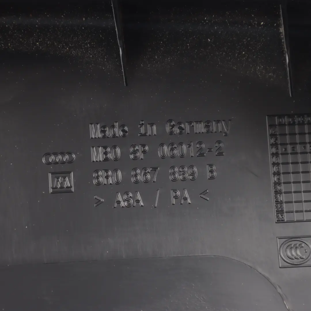 Audi Q5 8R Roof Rear Middle Moulding Trim Panel Covering Strip Black - SKU 8R0867839B - Part number 8R0867839B