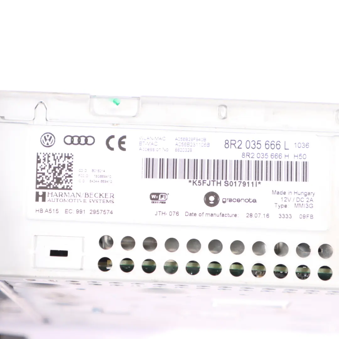 Audi A5 8T Harman Radioodtwarzacz Nawigacja Multimedia - SKU 8R2035666L - Numer Części 8R2035666L