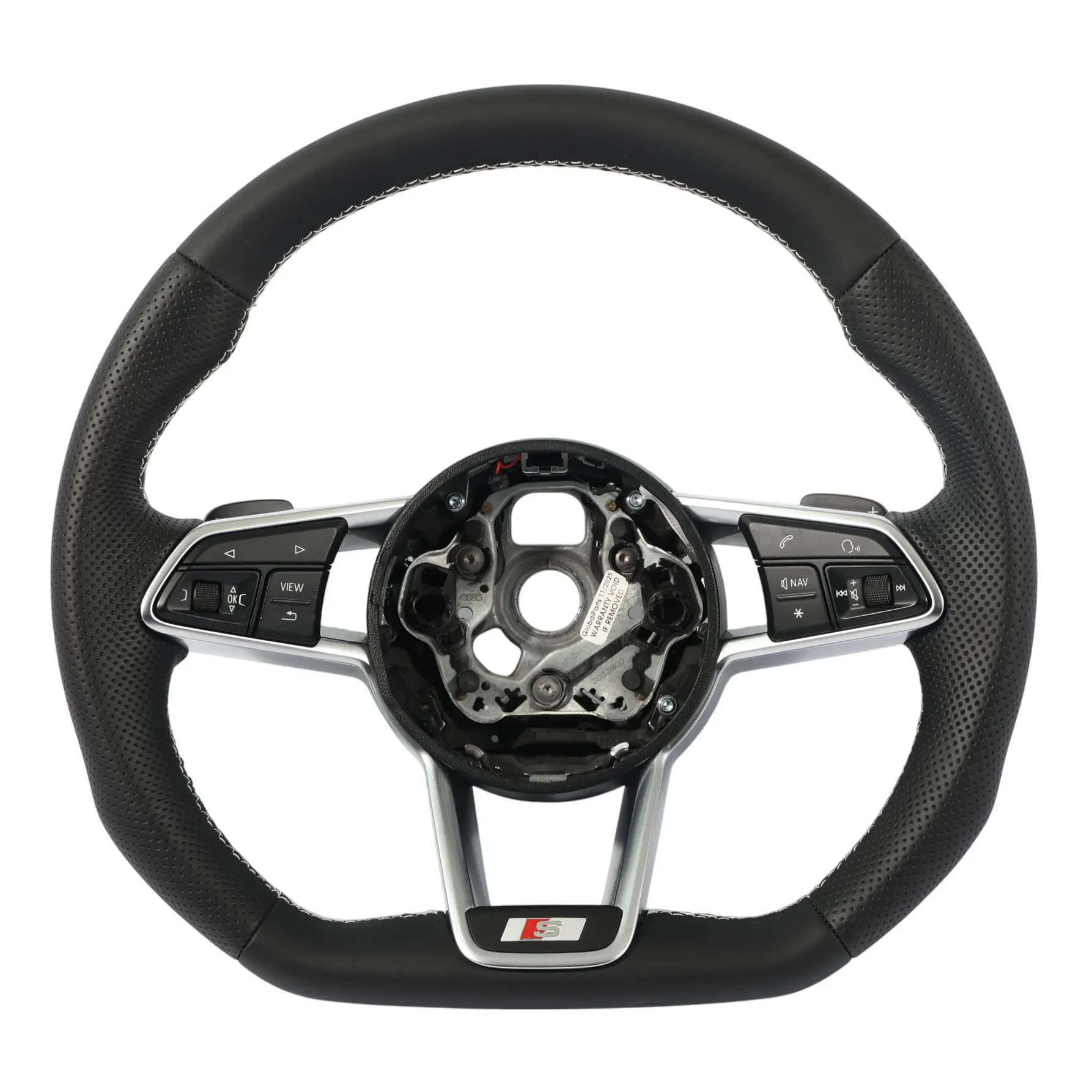 Audi TT TTS 8S S-Line Steering Wheel NEW Black Leather Flat Bottom 8S0419091AG