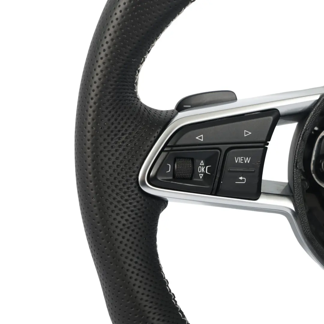 Audi TT TTS 8S S-Line Volante NUOVO In Pelle Nera Fondo Piatto - SKU 8S0419091AG-1 - Numero di parte 8S0419091AG