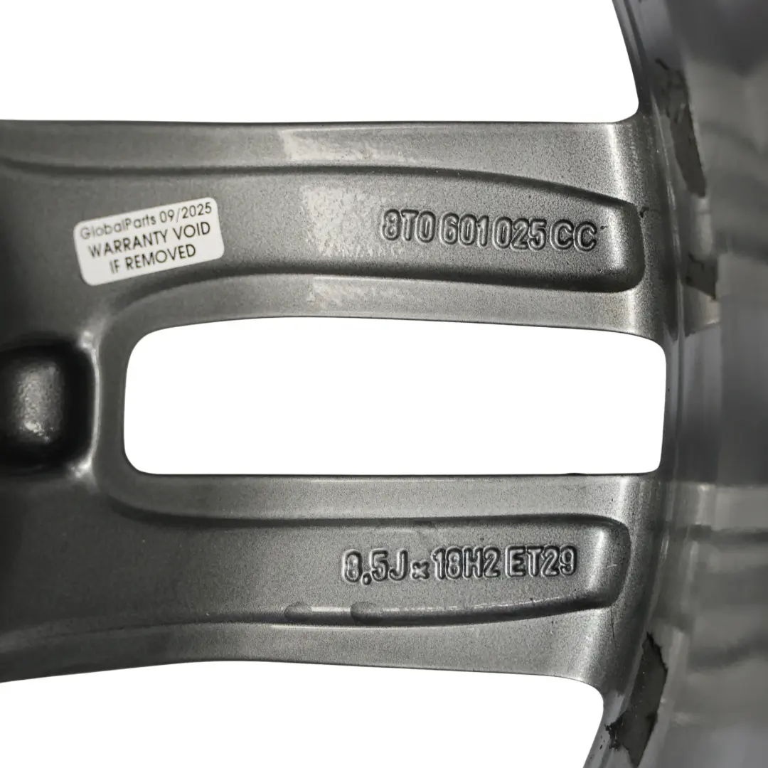 Rim Light Alloy Grey 18" 8,5J ET:29 to Audi A5 8T Wheel with Part number 8T0601025CC Audi A5 8T Wheel Rim Light Alloy Grey 18" 8,5J ET:29 - SKU 8T0601025CC-6 - Part number 8T0601025CC