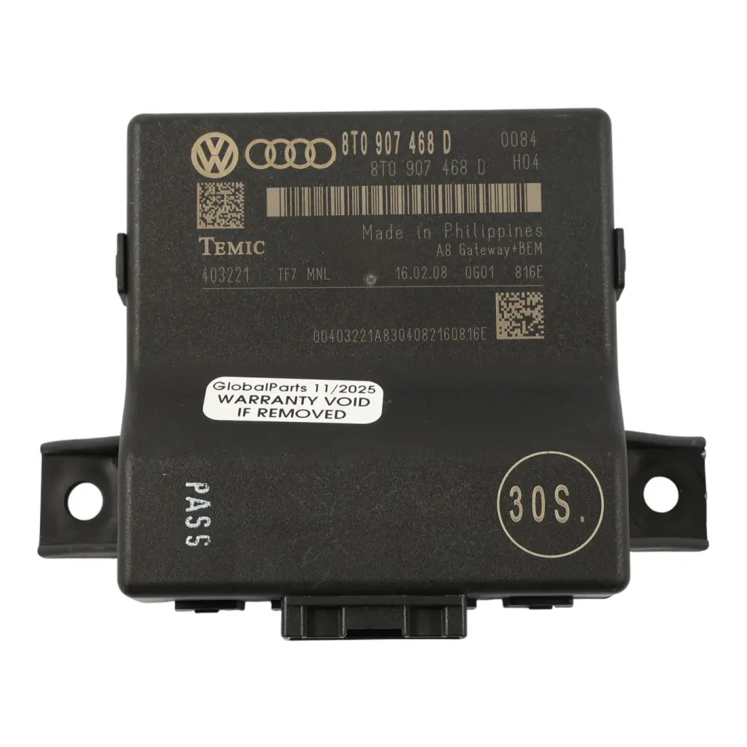 Gateway Diagnostica Interfaccia Controllo Modulo ECU 8T0907468R per Audi A4 B8 A5 8T con numero di parte 8T0907468D Audi A4 B8 A5 8T Gateway Diagnostica Interfaccia Controllo Modulo ECU 8T0907468R - SKU 8T0907468D - Numero di parte 8T0907468D