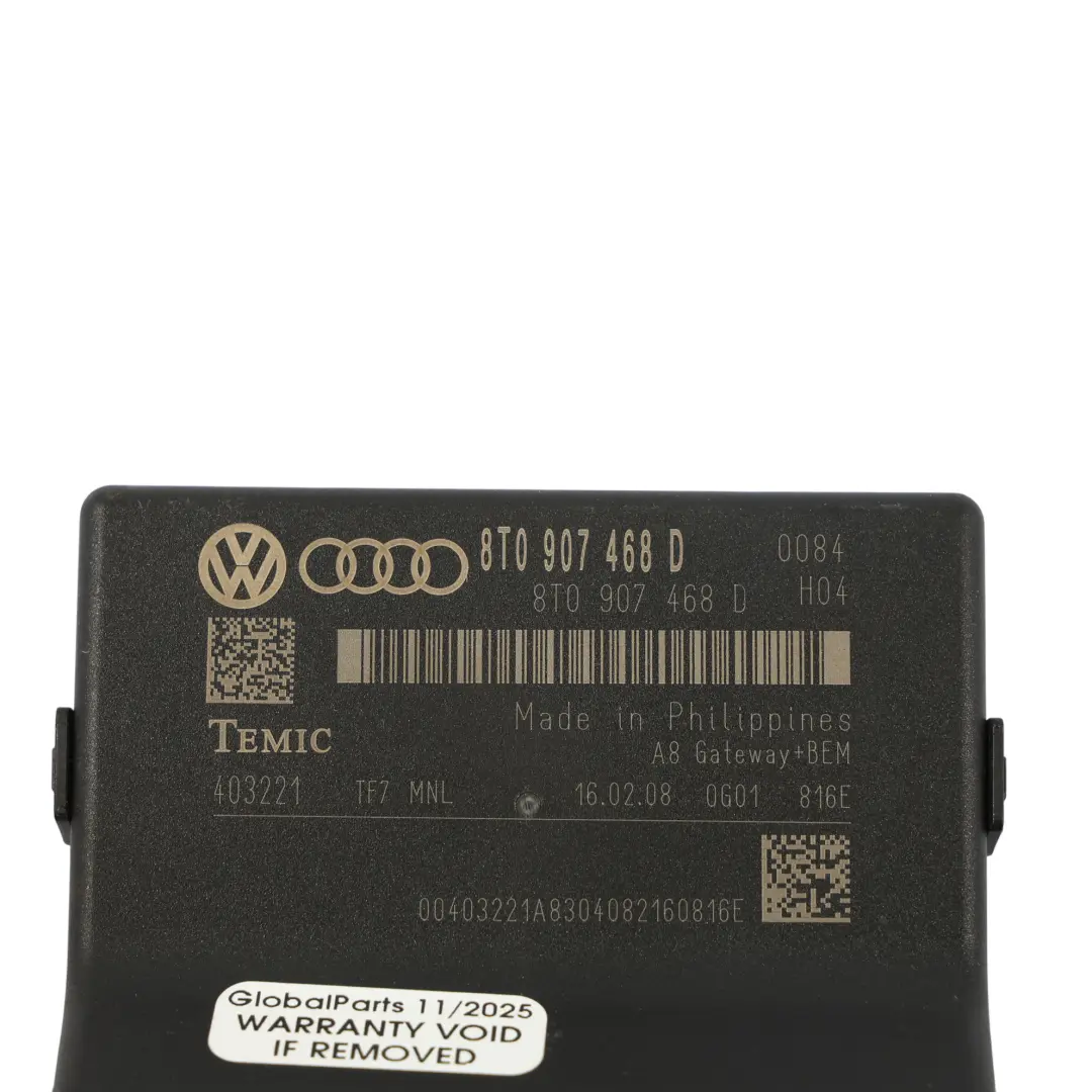 Audi A4 B8 A5 8T Gateway Diagnostic Interface Control Unit Module ECU 8T0907468R - SKU 8T0907468D - Part number 8T0907468D