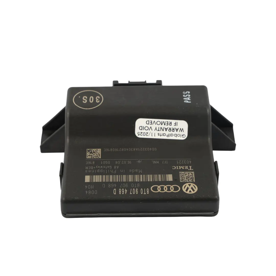 Gateway Diagnostic Interface Control Unit Module ECU to Audi A4 B8 A5 8T with Part number 8T0907468D Audi A4 B8 A5 8T Gateway Diagnostic Interface Control Unit Module ECU - SKU 8T0907468D - Part number 8T0907468D