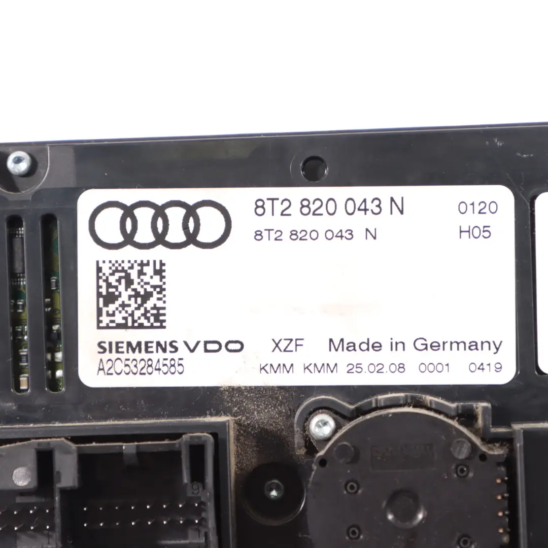 Audi A5 8T A/C Climatizzatore Digitale Riscaldatore Controllo Clima - SKU 8T2820043N - Numero di parte 8T2820043N