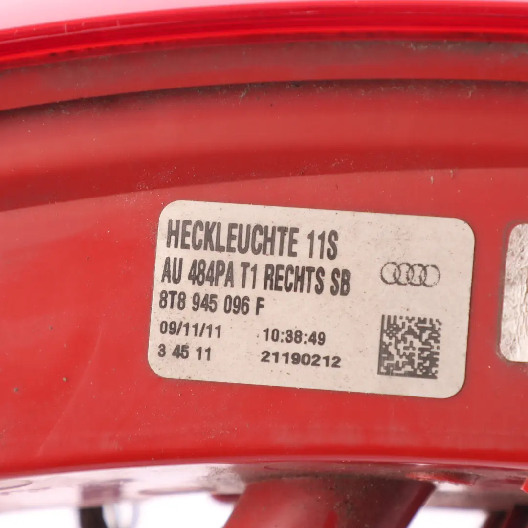 Audi A5 8T Lampa LED Zewnętrzna Prawy Tył - SKU 8T8945096F - Numer Części 8T8945096F