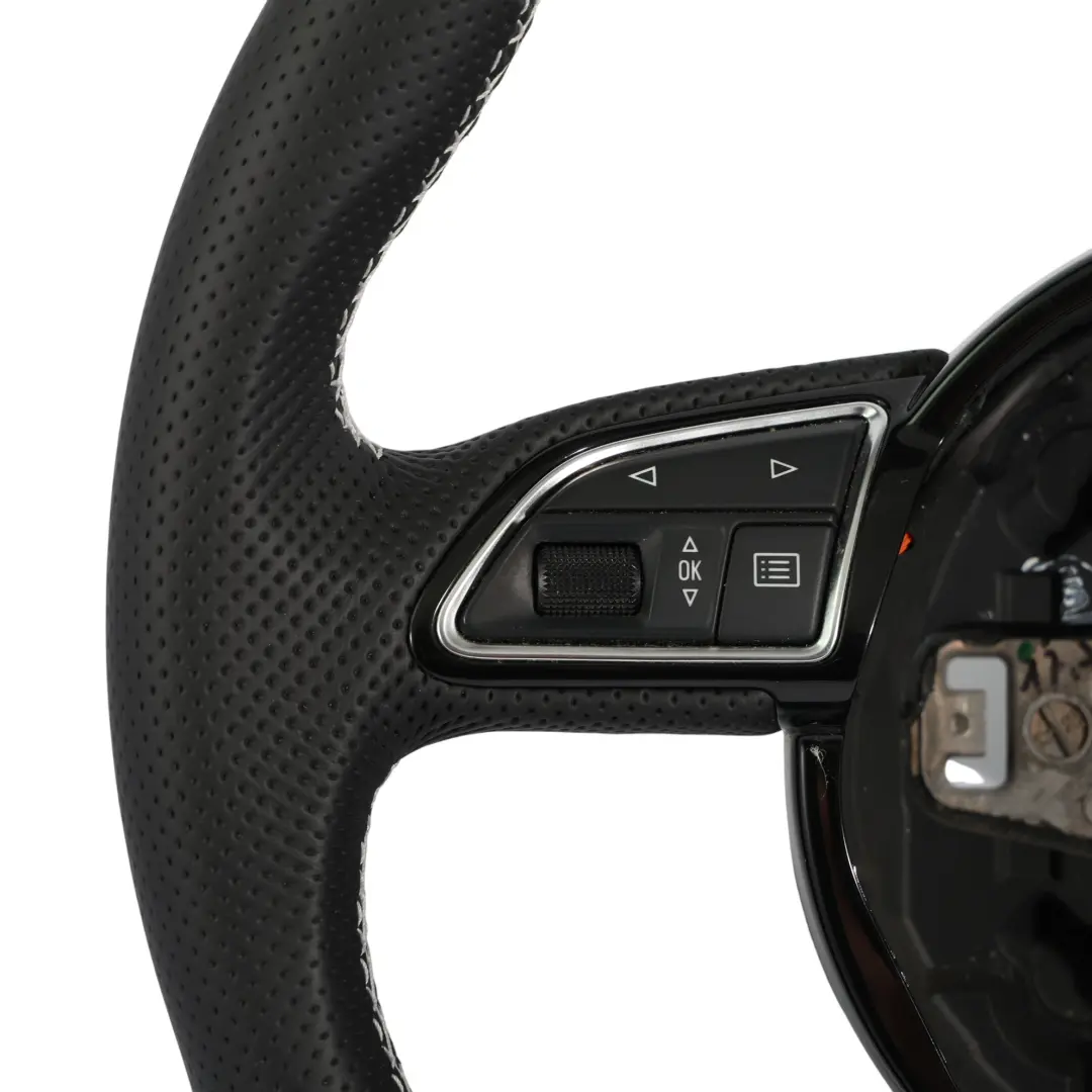 Steering Wheel S Line NEW Black Leather White Threads to Audi Q3 8U with Part number 8U0419091R Audi Q3 8U Steering Wheel S Line NEW Black Leather White Threads - SKU 8U0419091R-1 - Part number 8U0419091R