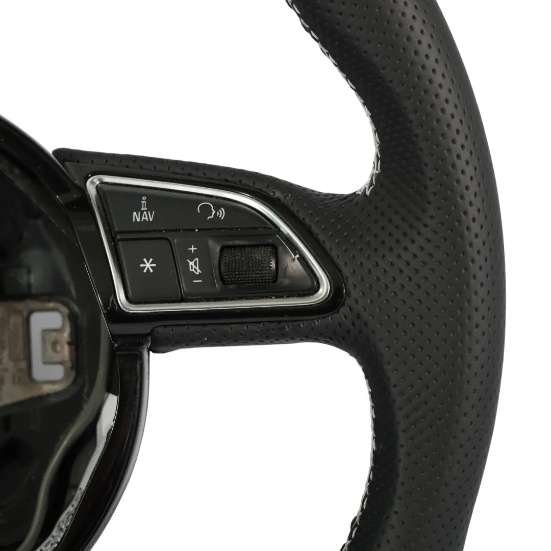 Steering Wheel S Line NEW Black Leather White Threads to Audi Q3 8U with Part number 8U0419091R Audi Q3 8U Steering Wheel S Line NEW Black Leather White Threads - SKU 8U0419091R-1 - Part number 8U0419091R