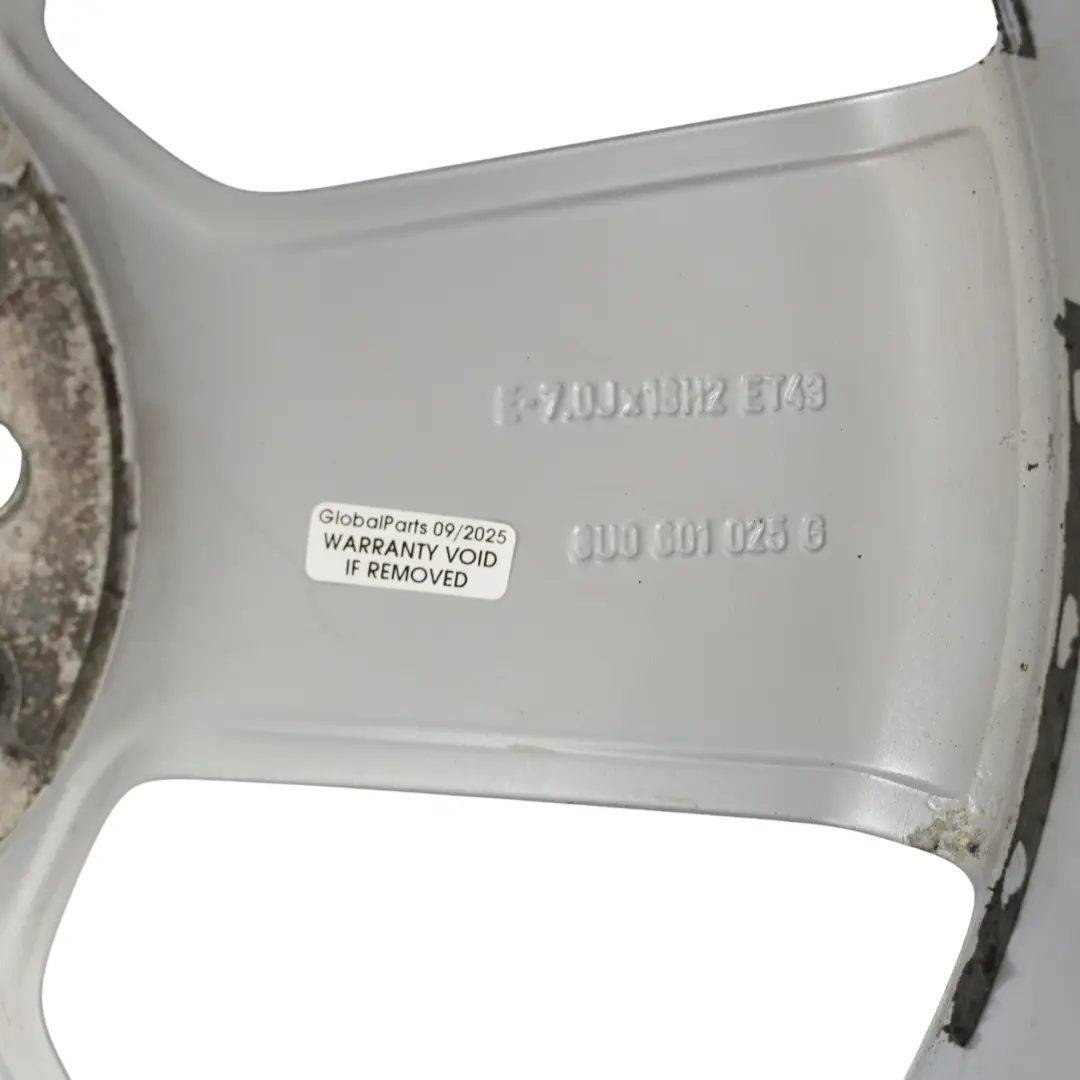 Audi Q3 8U Silver Wheel Alloy Rim 18" 7J ET:43 Star Spoke - SKU 8U0601025G-3 - Part number 8U0601025G