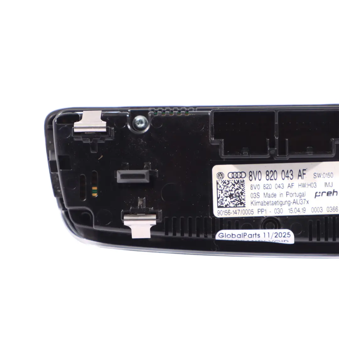 Audi S3 8V Panneau De Commande De Climatisation Chauffage - SKU 8V0820043AF-1 - Numéro de pièce 8V0820043AF