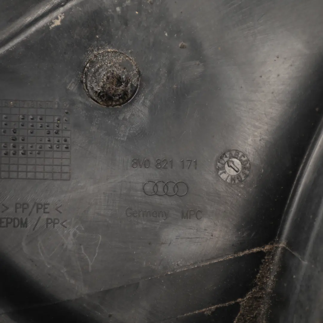 Front Wheel Arch Liner Housing Panel Trim Cover Left N/S to Audi A3 8V with Part number 8V0821171 Audi A3 8V Front Wheel Arch Liner Housing Panel Trim Cover Left N/S - SKU 8V0821171-1 - Part number 8V0821171