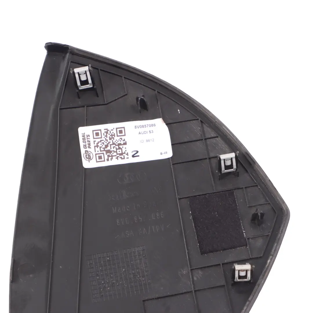 Audi A3 8V Osłona Boczna Deski Rozdzielczej Prawa Czarna 8V0857085 - SKU 8V0857086 - Numer Części 8V0857086