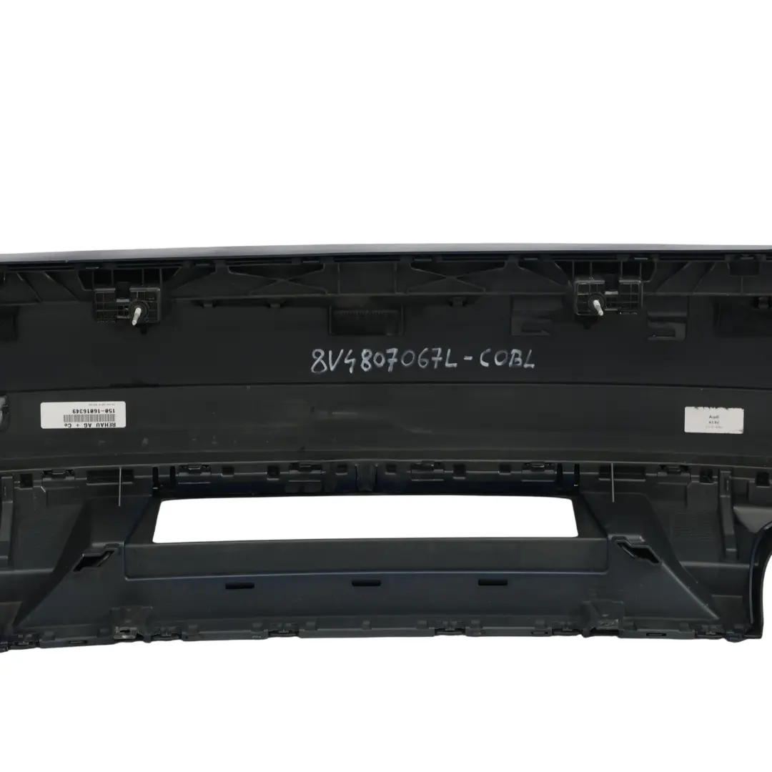 Bumper Trim Panel Covering Cosmos Blue Metallic - X5E to Audi A3 8V Rear with Part number 8V4807067L Audi A3 8V Rear Bumper Trim Panel Covering Cosmos Blue Metallic - X5E - SKU 8V4807067L-COBL - Part number 8V4807067L